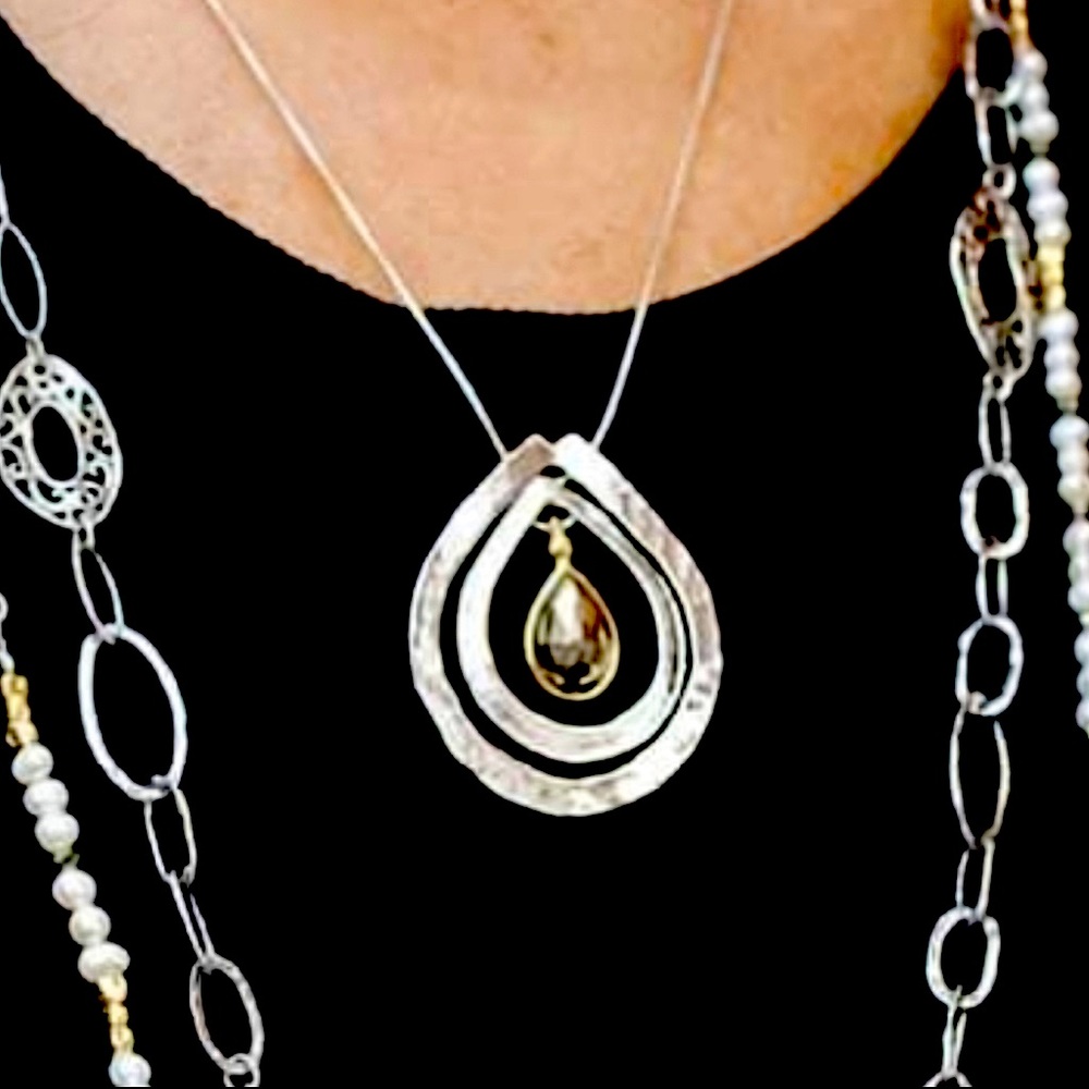 Opulenza Brass & Pyrite Necklace & the matching earrings!